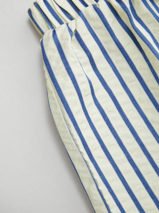 Cotton-blend Mid Rise Striped Bowknot Shorts