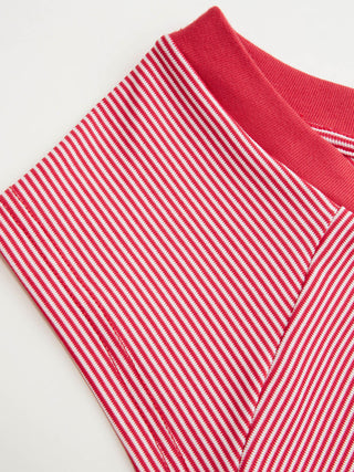 Striped Boat Neck Short Sleeve Bowknot Tee