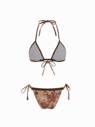 Halter Paisley Lace Bikini with Shell and Beaded Detail