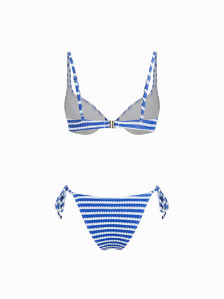 Sweetheart  Underwire Stripe Knotted Tie Side Bikini
