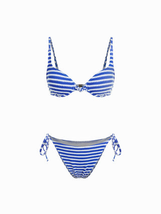 Sweetheart  Underwire Stripe Knotted Tie Side Bikini