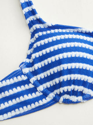 Sweetheart  Underwire Stripe Knotted Tie Side Bikini