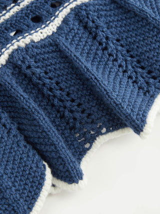 Cotton-blend Crochet Bandeau Knitted Scallop Hem Crop Top