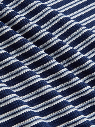 Knit Fabric Collarless Striped Mini Slip Dress