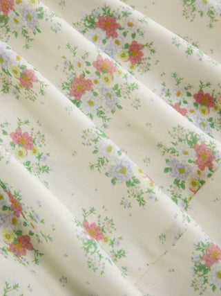 Floral Square Neck Bowknot Ruched Flared Maxi Tank Dress