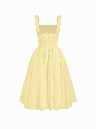 Cotton-blend Sculptural Sweetheart Ditsy Floral Lace Up Ruffled Maxi Dress