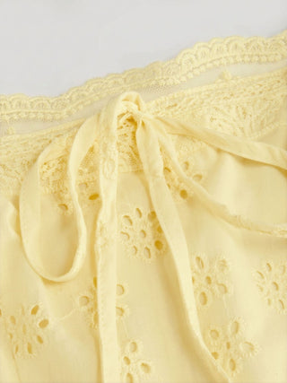 Cotton-blend Sculptural Sweetheart Ditsy Floral Lace Up Ruffled Maxi Dress