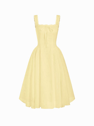 Cotton-blend Sculptural Sweetheart Ditsy Floral Lace Up Ruffled Maxi Dress