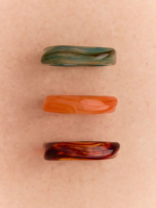 3PCS MARBLE PATTERN RESIN BRACELET SET For Music Festival/Live House Vacation