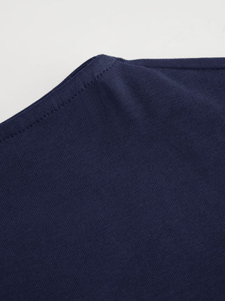 Cotton-blend Boat Neck Short Sleeve Tee