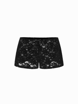 Lace Sweetheart Crop Top & Low Rise Shorts Loungewear Set