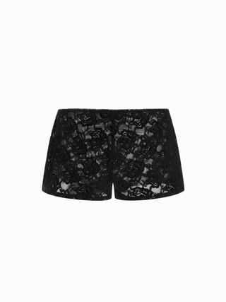 Lace Sweetheart Crop Top & Low Rise Shorts Loungewear Set