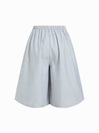 Cotton Mid Rise Drawstring Oversized Bermuda Shorts