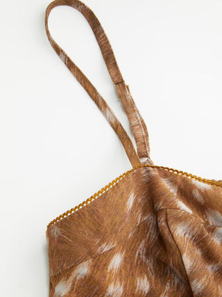 Square Neck Leopard Bowknot Cami Top