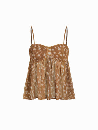 Square Neck Leopard Bowknot Cami Top