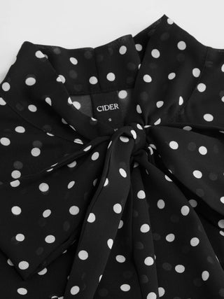 Chiffon Stand Collar Drawstring Ruffled A-line Mini Dress With Scarf