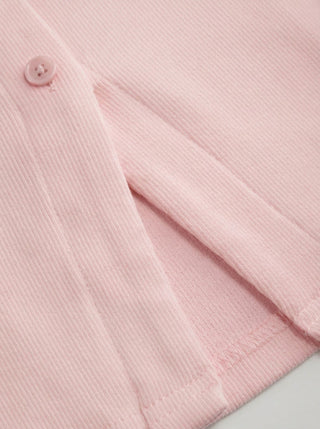 Cotton Scoop Neck Button Front Asymmetrical Hem Crop Top
