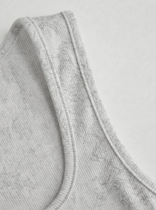 Cotton Scoop Neck Button Front Asymmetrical Hem Crop Top