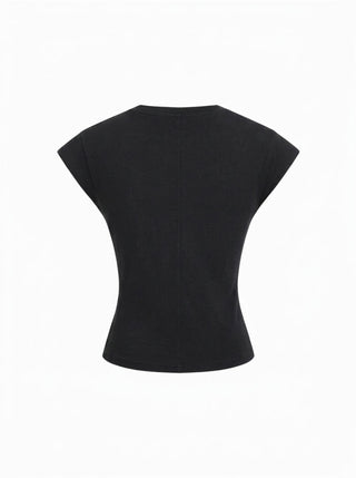 Cotton Sleeveless Ruched Tee