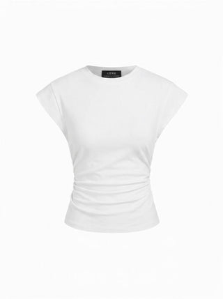 Cotton Sleeveless Ruched Tee