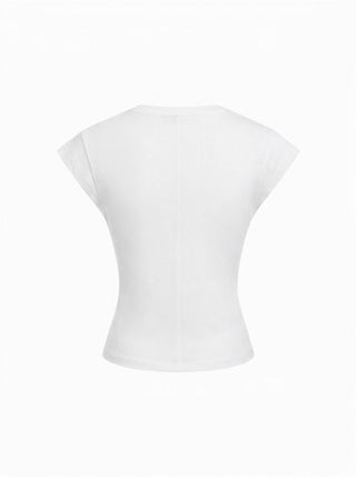 Cotton Sleeveless Ruched Tee
