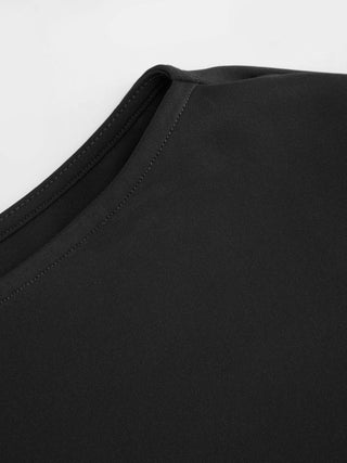 Boat Neck Short Sleeve Ruched A-line Mini Dress