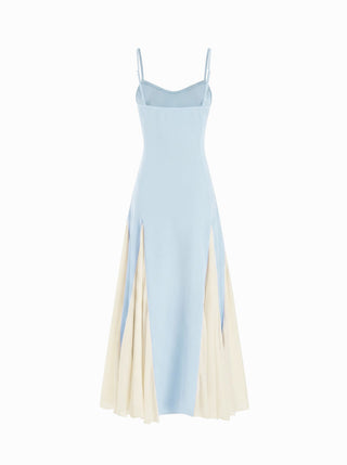 Color-Blocked Scoop Neck Flared Maxi Dress