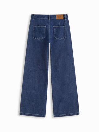 Denim Mid Rise Straight Leg Jeans