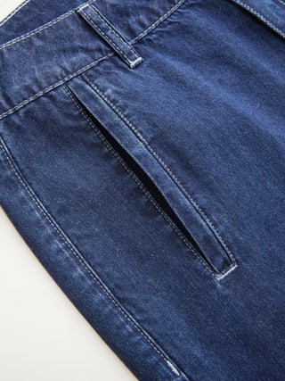 Denim Mid Rise Straight Leg Jeans