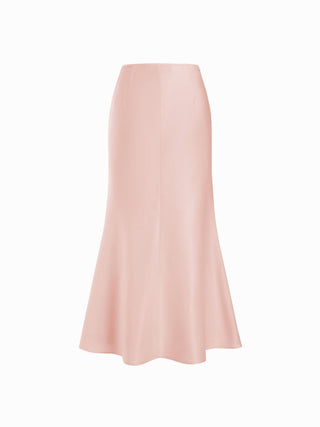 Stand Collar Cinched Waist Top With Belt & Zipper Mermaid Maxi Skirt Set