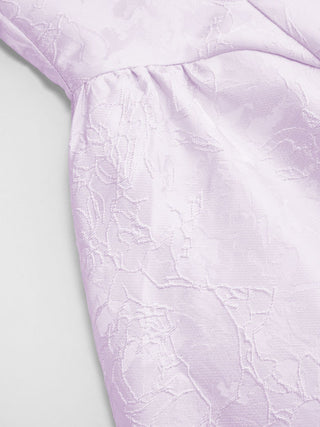 Jacquard Sculptural Boat Neck Bowknot Backless Flared Maxi Dress