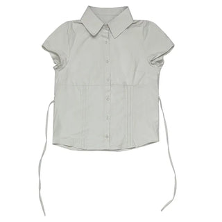 [2 colors] Pleated shirt