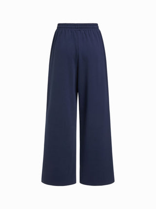 Low Rise Floral Trim Side Stripe Wide Leg Sweatpants
