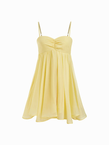 Chiffon Sweetheart Asymmetrical Hem Mini Dress