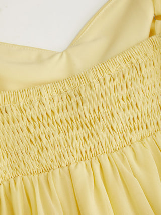 Chiffon Sweetheart Asymmetrical Hem Mini Dress