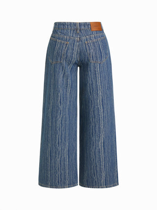 Denim Low Rise Wide Leg Jeans