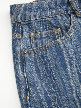 Denim Low Rise Wide Leg Jeans