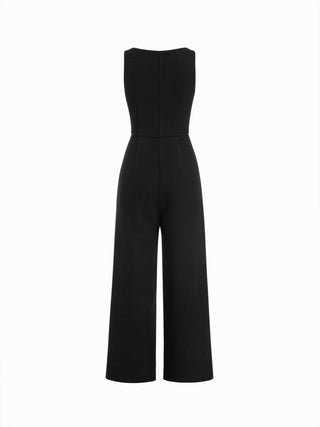 Tweed Boat Neck Jumpsuit