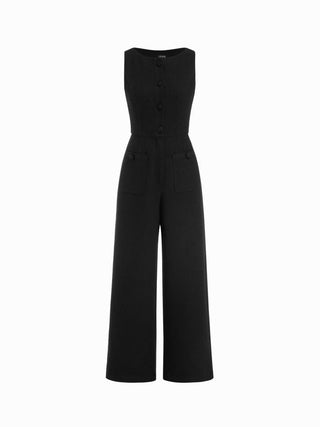 Tweed Boat Neck Jumpsuit