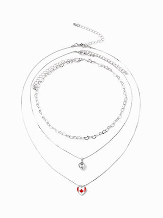 COUNTRY FLAG & HEART LAYERED NECKLACE
