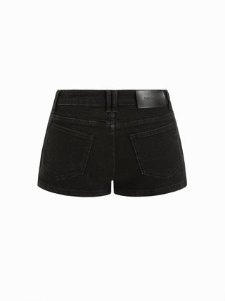 Stretch Cider Denim Low Rise Pocket Micro Shorts