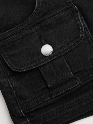 Stretch Cider Denim Low Rise Pocket Micro Shorts
