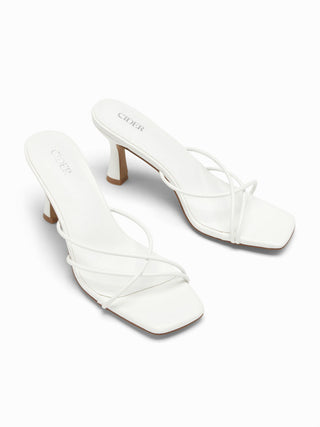 STRAP SQUARE TOE HEELS