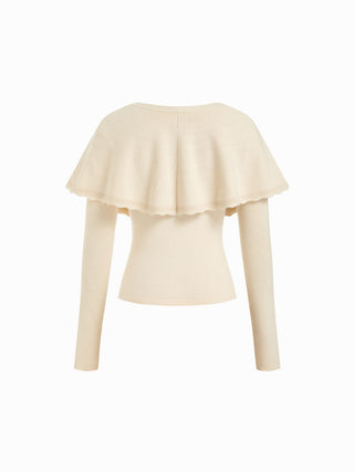 Knit Bowknot Cape Cardigan