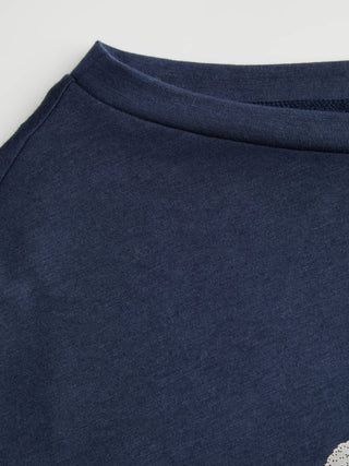 Asymmetrical Neck Rabbit & Duck Graphic Tee