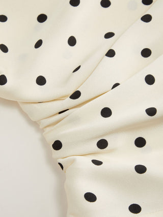 Woven Stand Collar Ruched Crop Blouse