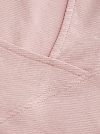 Cotton-blend V-neck Surplice Bell Sleeve Top