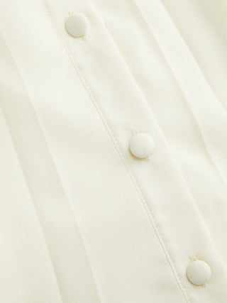 Chiffon Pleated Button Front Oversized Tank Blouse