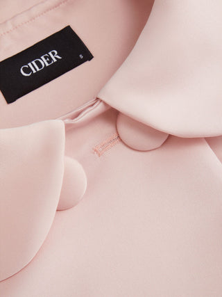 Peter Pan Collar Satin Crop Cape Jacket