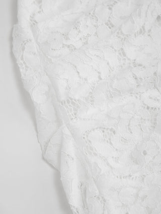 Cotton-blend Lace V-neck Bowknot A-line Mini Dress